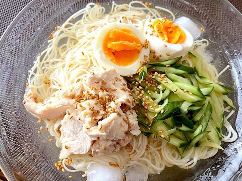 鶏のお出汁の冷たい素麺☆変わりそうめん